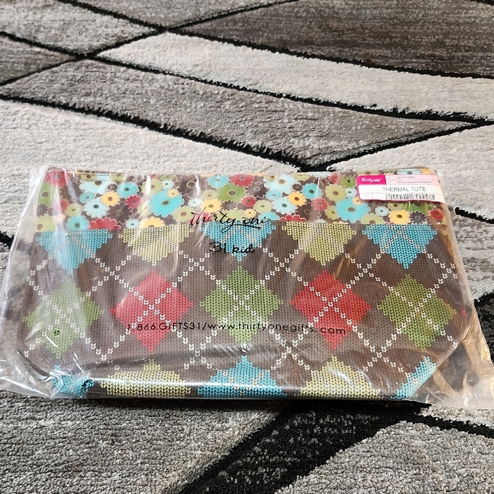 RETIRED THIRTY-ONE KID WINDSOR BOUQUET INSULATED THERMAL FULL-ZIP TOTE